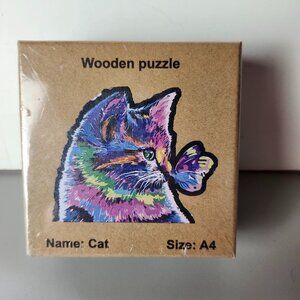 NIB: Wooden Cat Puzzle - Size A4